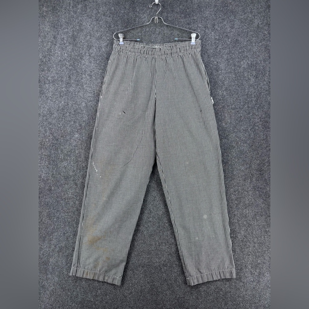 Chef Works Essentials Baggies Checked Men’s Pants Size Small Pockets Comfort